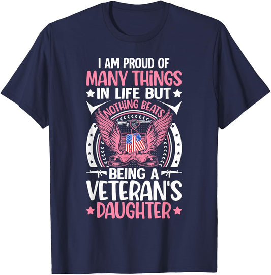 Veteran's Daughter Proud Military Veteran Dad T-Shirt - T-Shirt | Navy