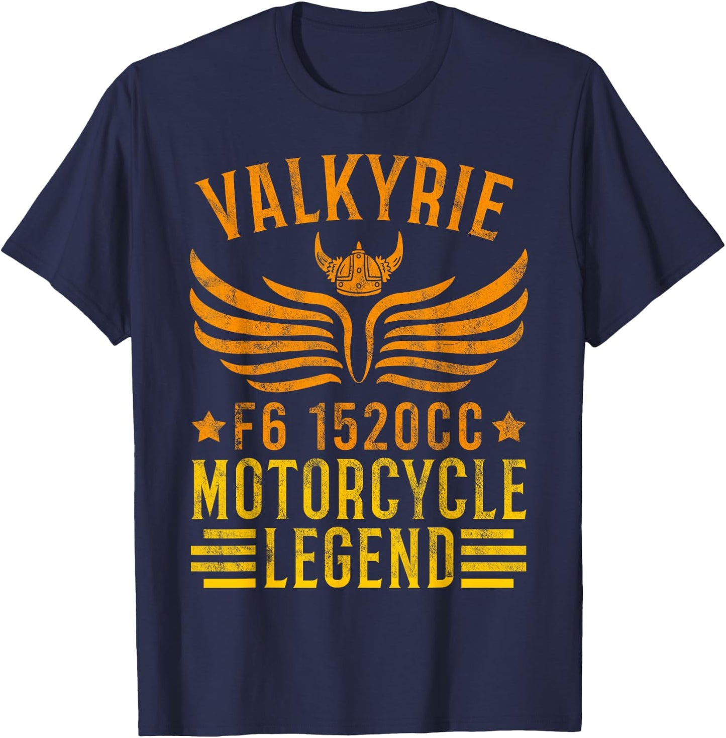 Vintage Valkyrie Motorcycle F6 1520cc Biker Mechanic Gift T-Shirt - T-Shirt | Navy