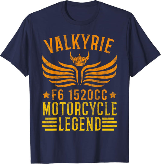Vintage Valkyrie Motorcycle F6 1520cc Biker Mechanic Gift T-Shirt - T-Shirt | Navy