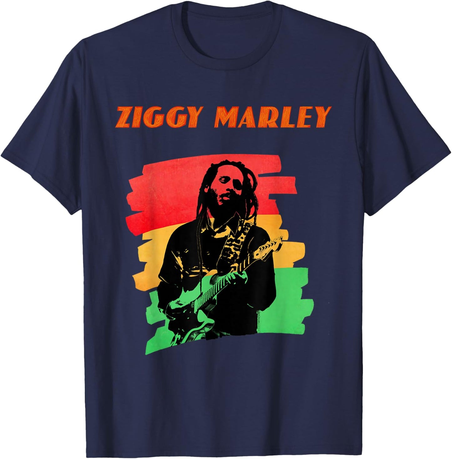 Ziggy Marley - Official Merchandise - Red Green Gold T-Shirt - T-Shirt | Navy