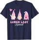 Lunch Lady Teacher Squad Valentines Day Gnomes Holding Heart T-Shirt - T-Shirt | Navy