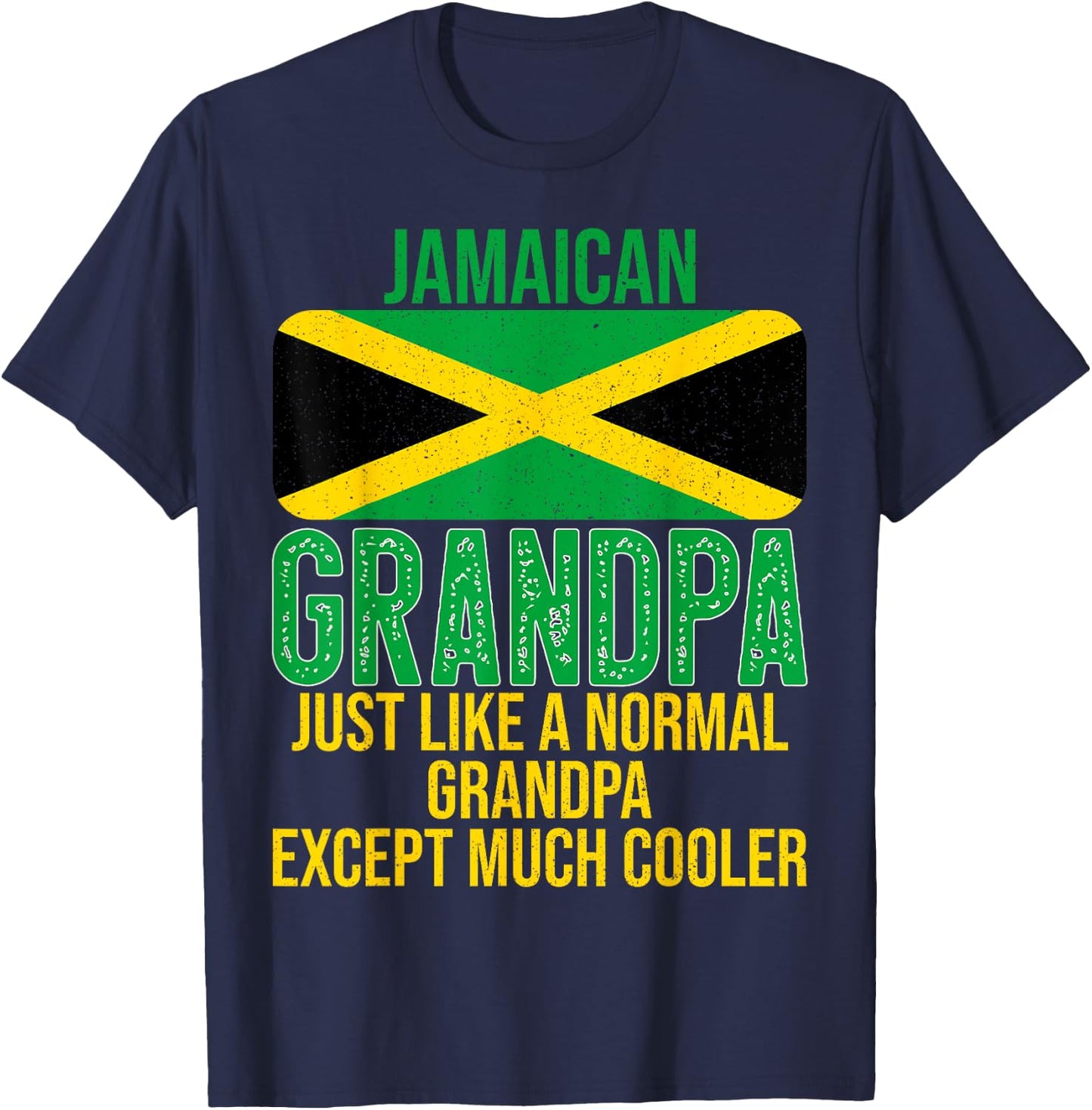 Vintage Jamaican Grandpa Jamaica Flag for Father's Day T-Shirt - T-Shirt | Navy