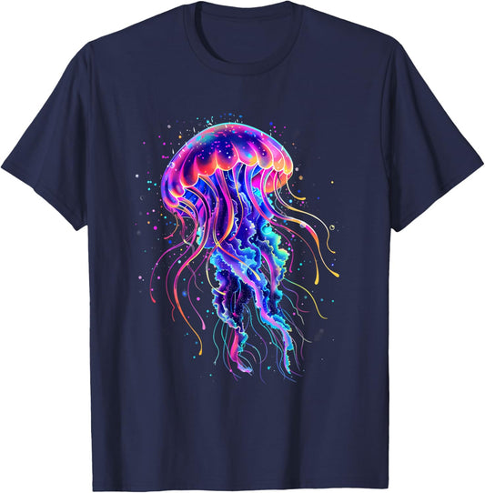 Sea Ocean Jellyfish Marine Mammal Ocean Sea Animal Jellyfish T-Shirt - T-Shirt | Navy