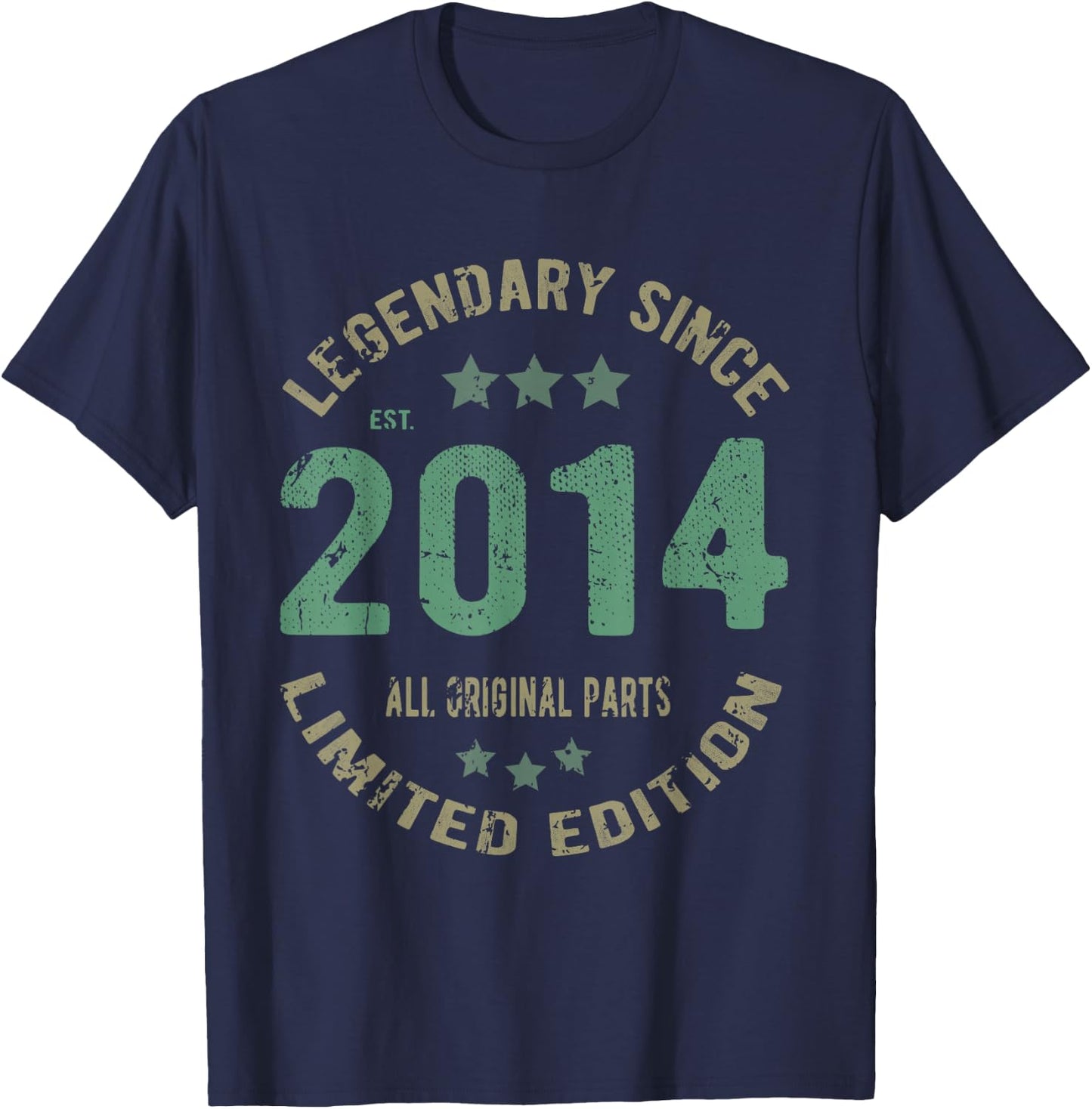 11 Year Old Bday Legend Since 2014 - Vintage 11th Birthday T-Shirt - T-Shirt | Navy