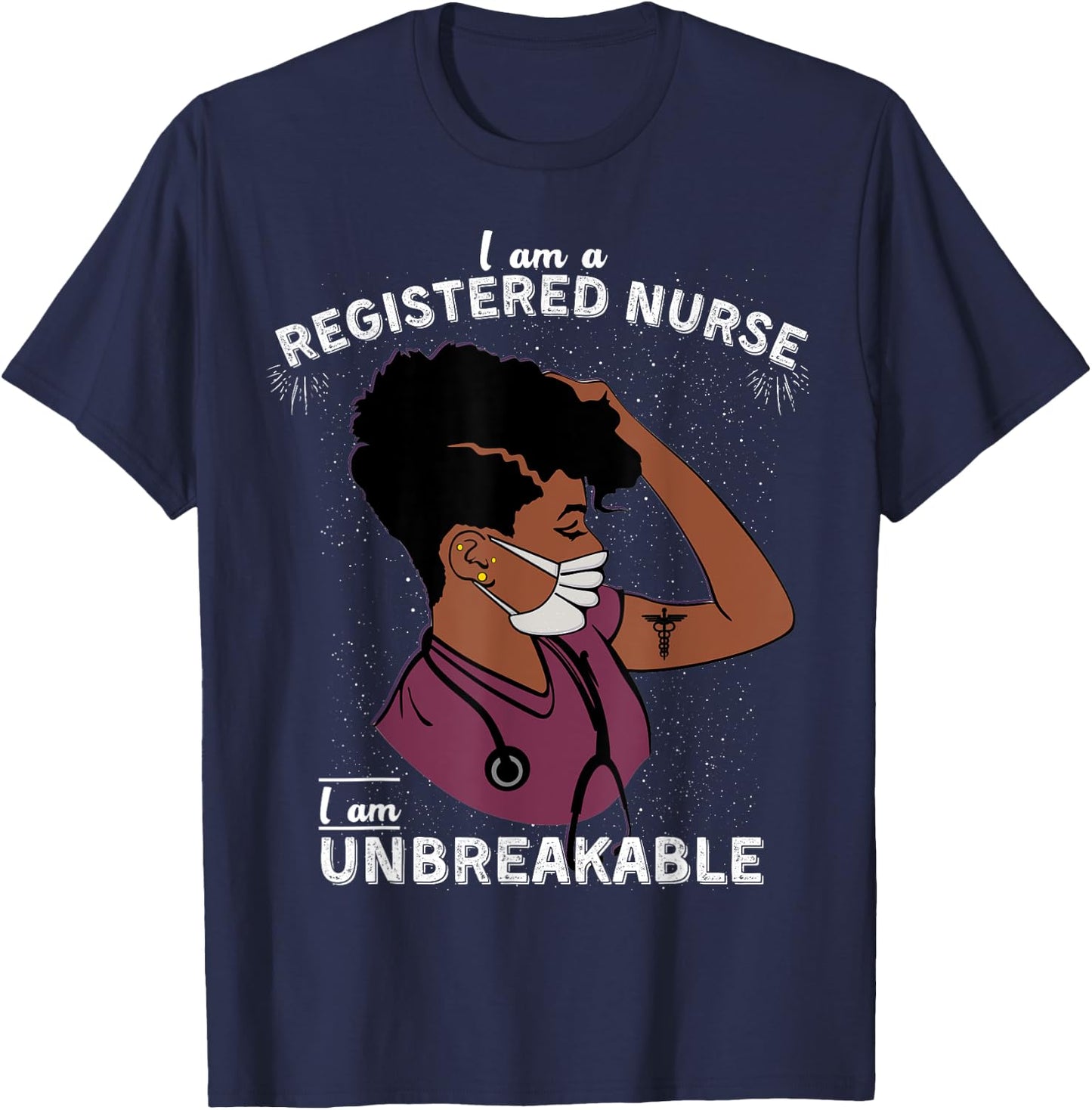 Gift For Registered Nurse Women RN Nurse Life Black Nurse T-Shirt - T-Shirt | Navy