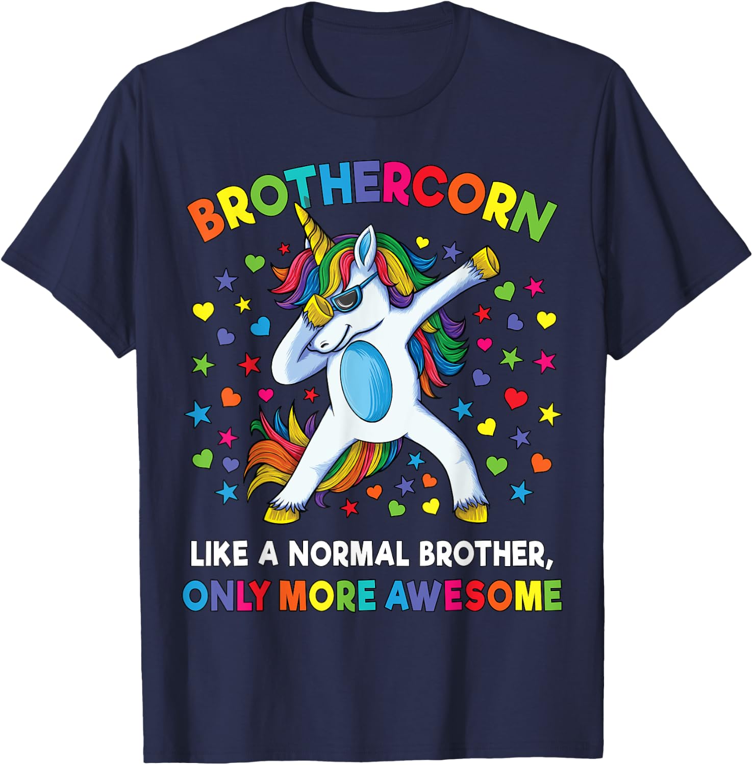 Brothercorn Like A Brother Only Awesome Dabbing Unicorn Men T-Shirt - T-Shirt | Navy
