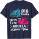 gender reveal trucks or pretty tutu family matching Abuela T-Shirt - T-Shirt | Navy