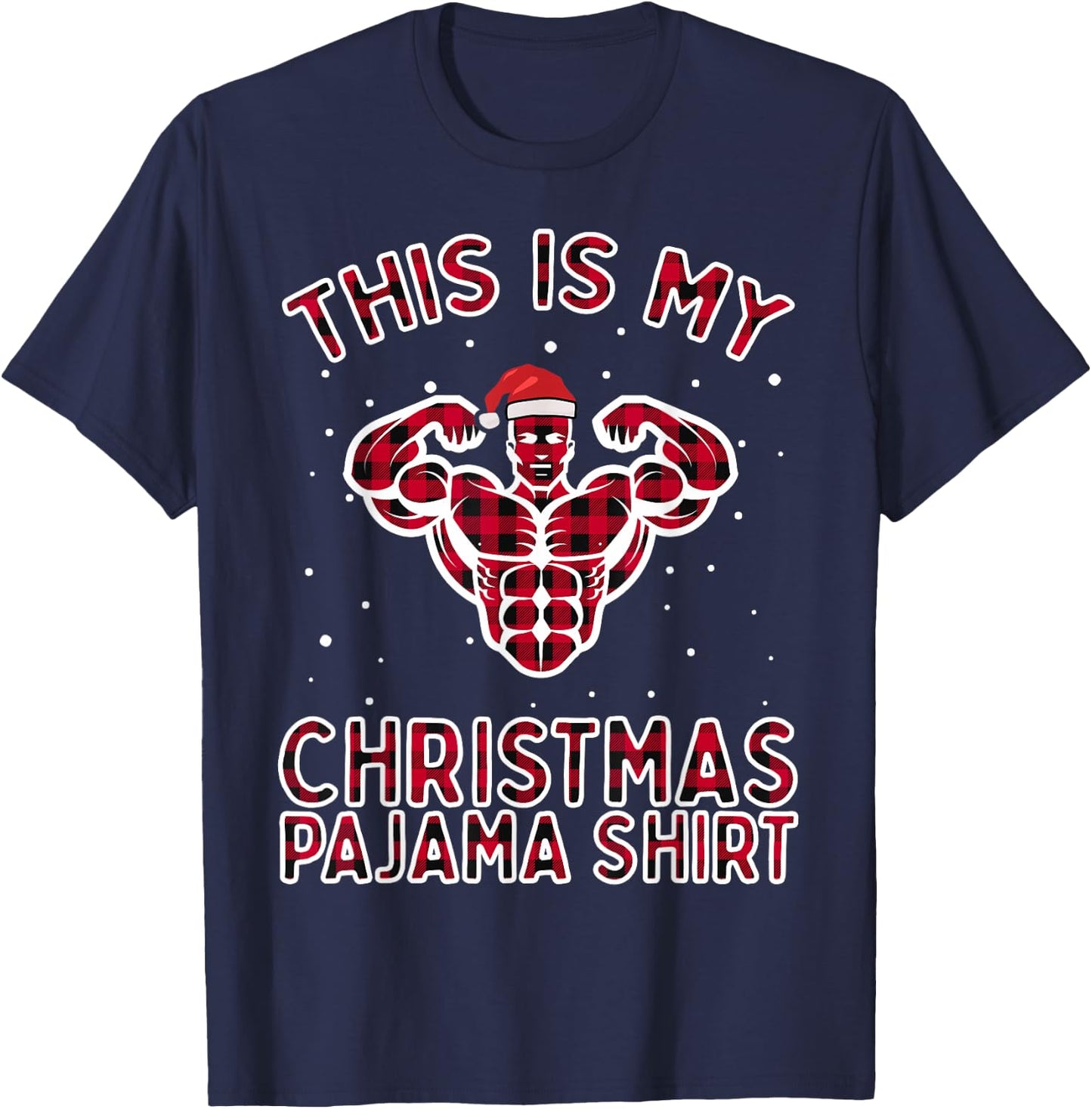 This Is My Christmas Workout Pajama Shirt - Bodybuilder Gift T-Shirt - T-Shirt | Navy