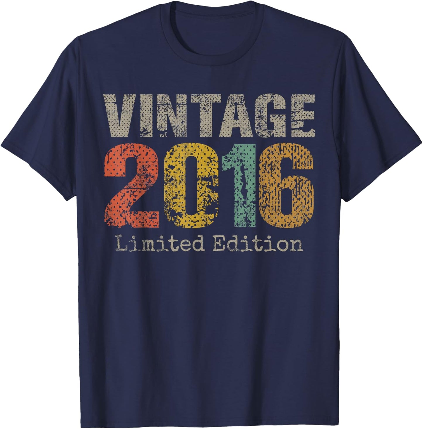 Vintage 2016 Limited Edition 9th Birthday Gifts 9 Year Old T-Shirt - T-Shirt | Navy