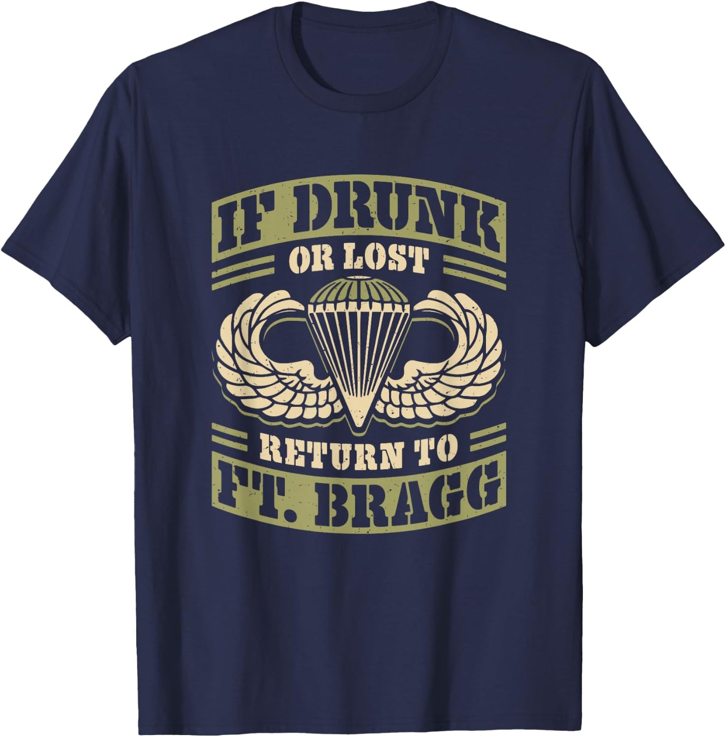 Return to Ft Bragg Airborne Division Paratrooper T-Shirt - T-Shirt | Navy