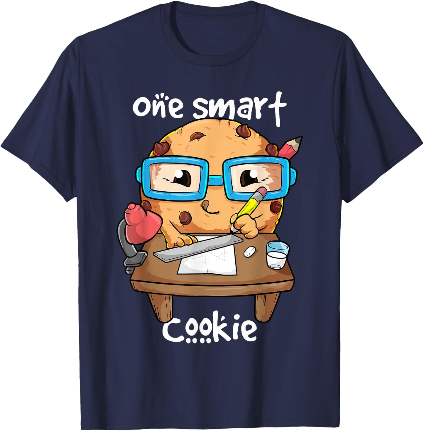 One Smart Cookie Kawaii Nerd Humour Cute Student Graduation T-Shirt - T-Shirt | Navy