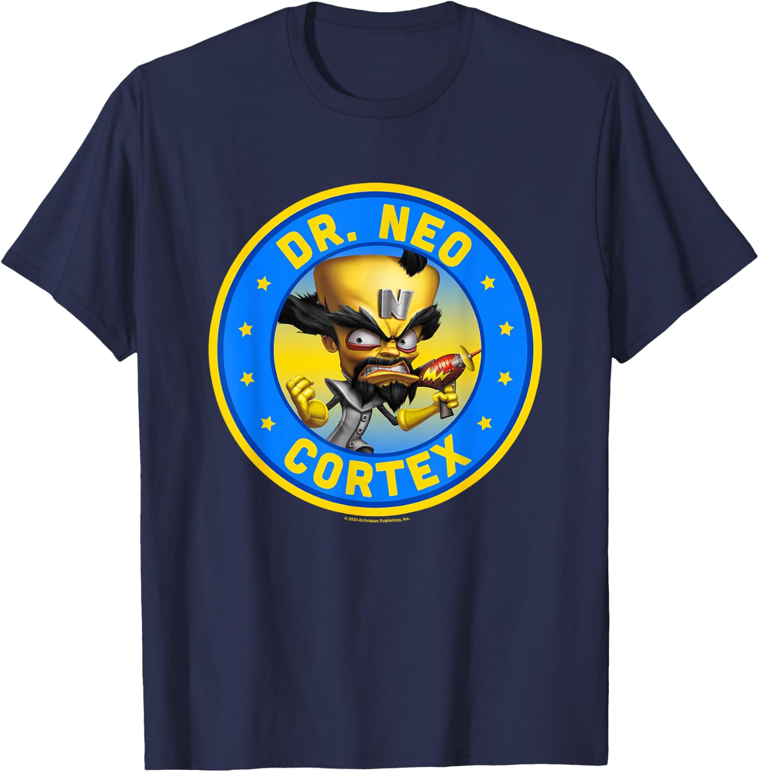 Crash Bandicoot Dr. Neo Cortex Star Spangled Logo T-Shirt - T-Shirt | Navy