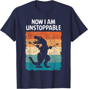 Dinosaur Now I Am Unstoppable Funny Trex T-Shirt - T-Shirt | Navy