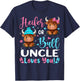Bull or Heifer Uncle Loves You Highland Cow Lover T-Shirt - T-Shirt | Navy