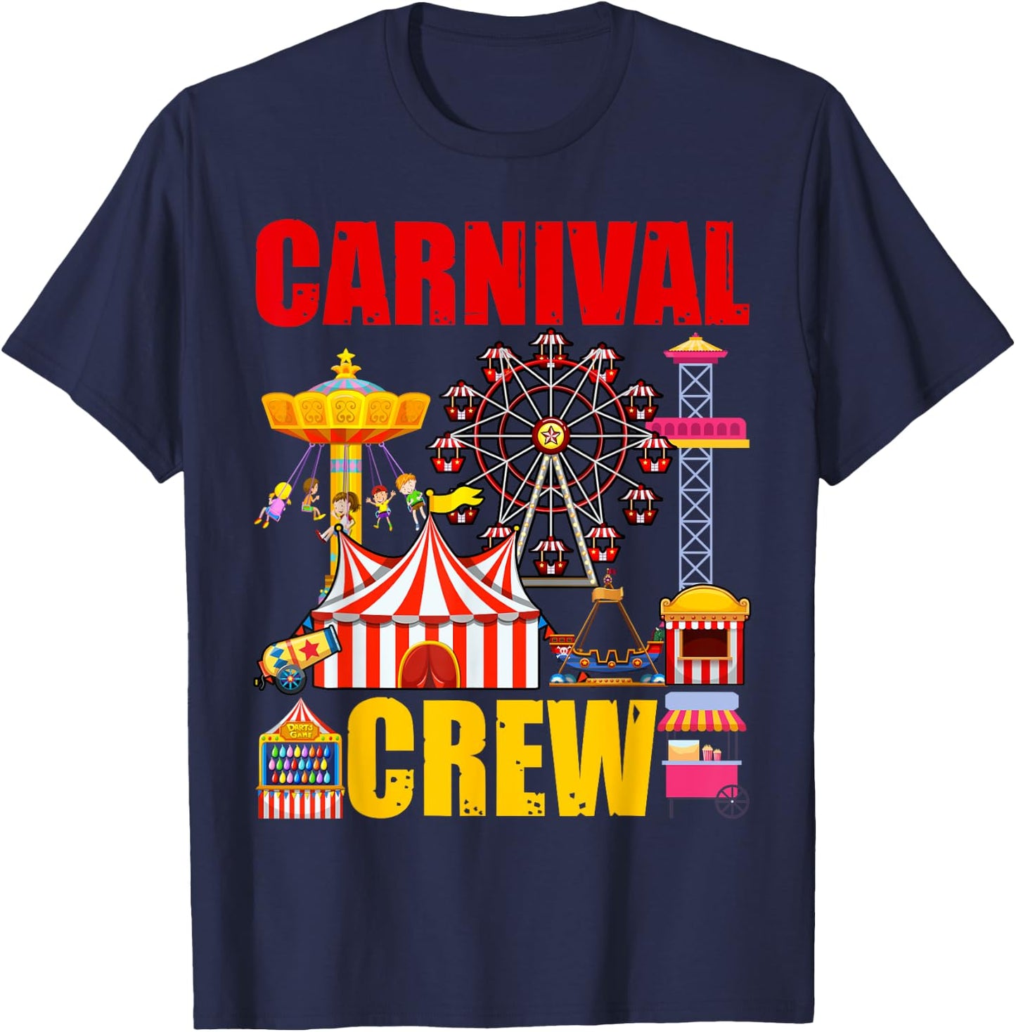 Carnival Crew Funny Circus Staff Costume Circus Theme Party T-Shirt - T-Shirt | Navy