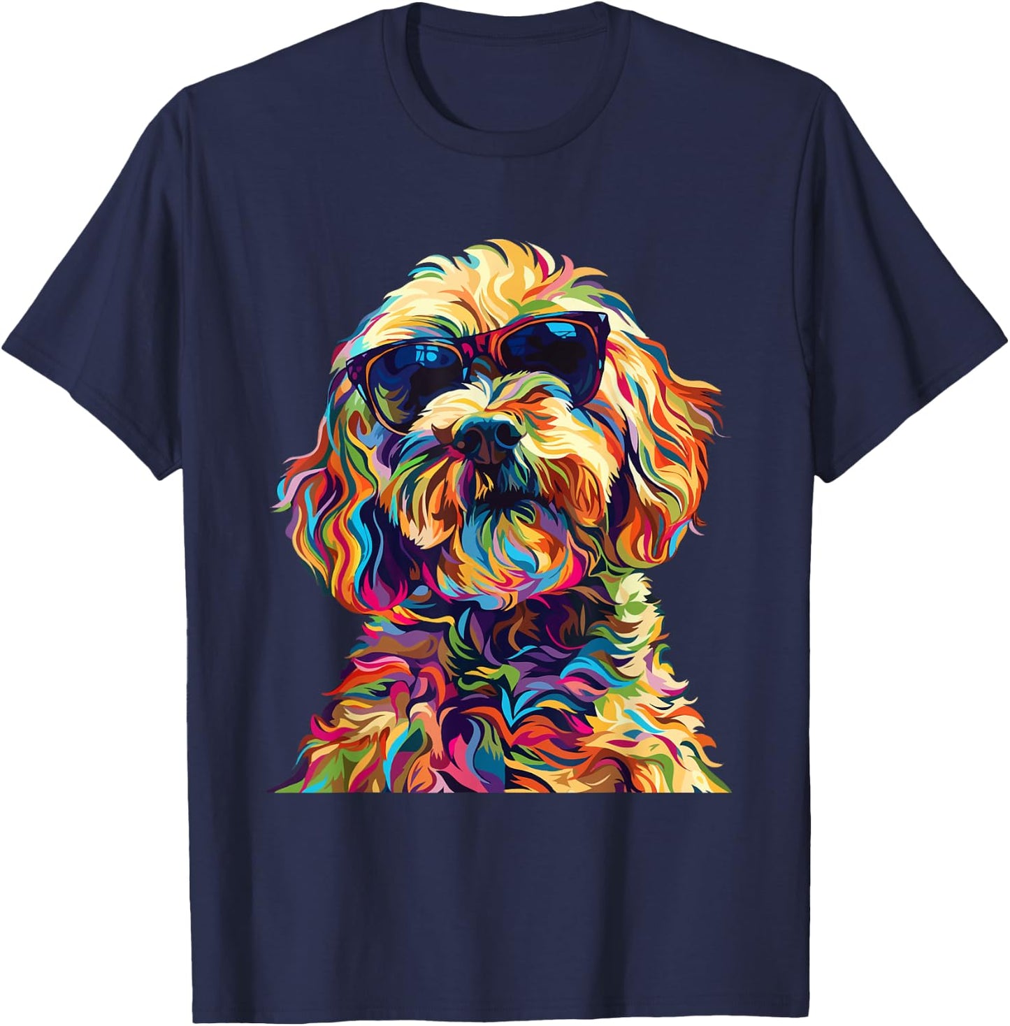 Cockapoo Lovers Design Pop Art Funny Cockapoo Dog T-Shirt - T-Shirt | Navy