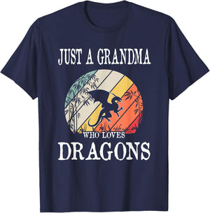 Just A Grandma Who Loves Dragons T-Shirt - T-Shirt | Navy
