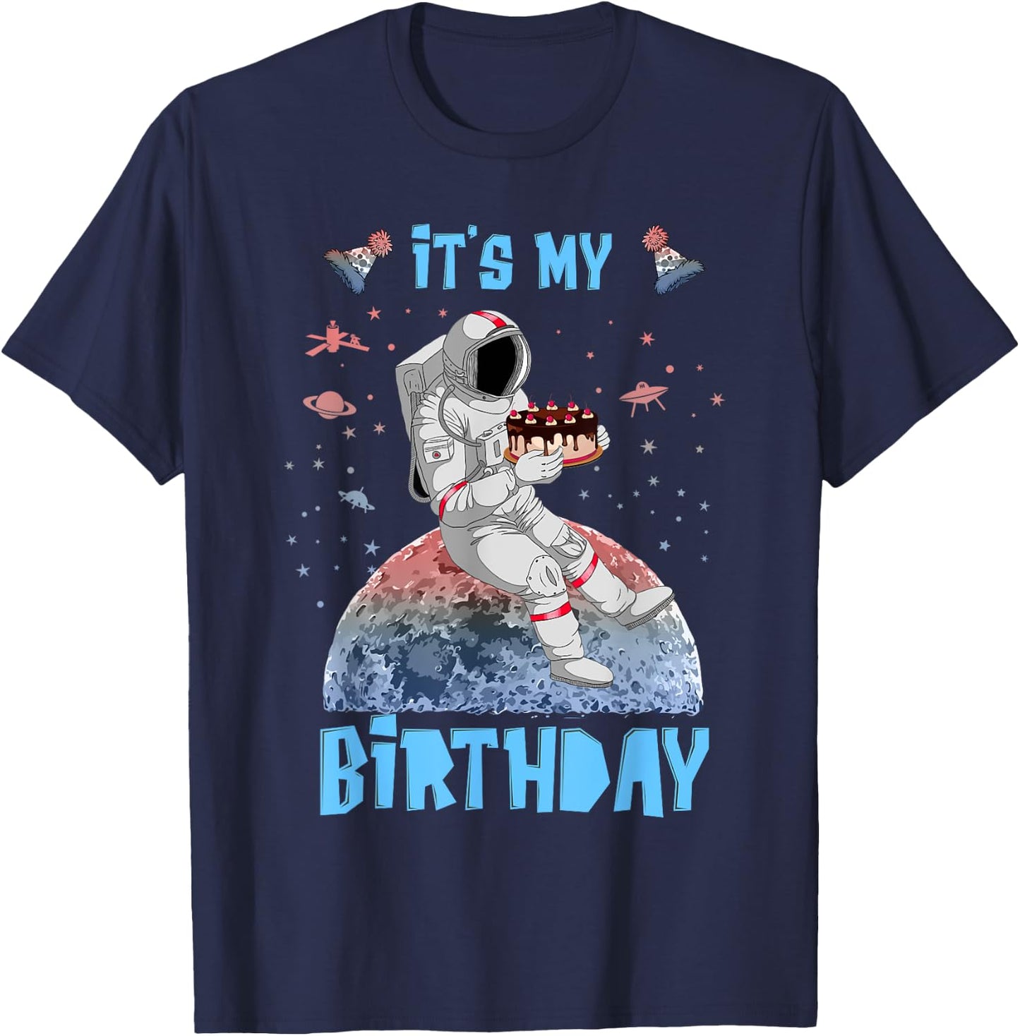 It's My Birthday Astronaut Youth Kids Outer Space Lovers T-Shirt - T-Shirt | Navy