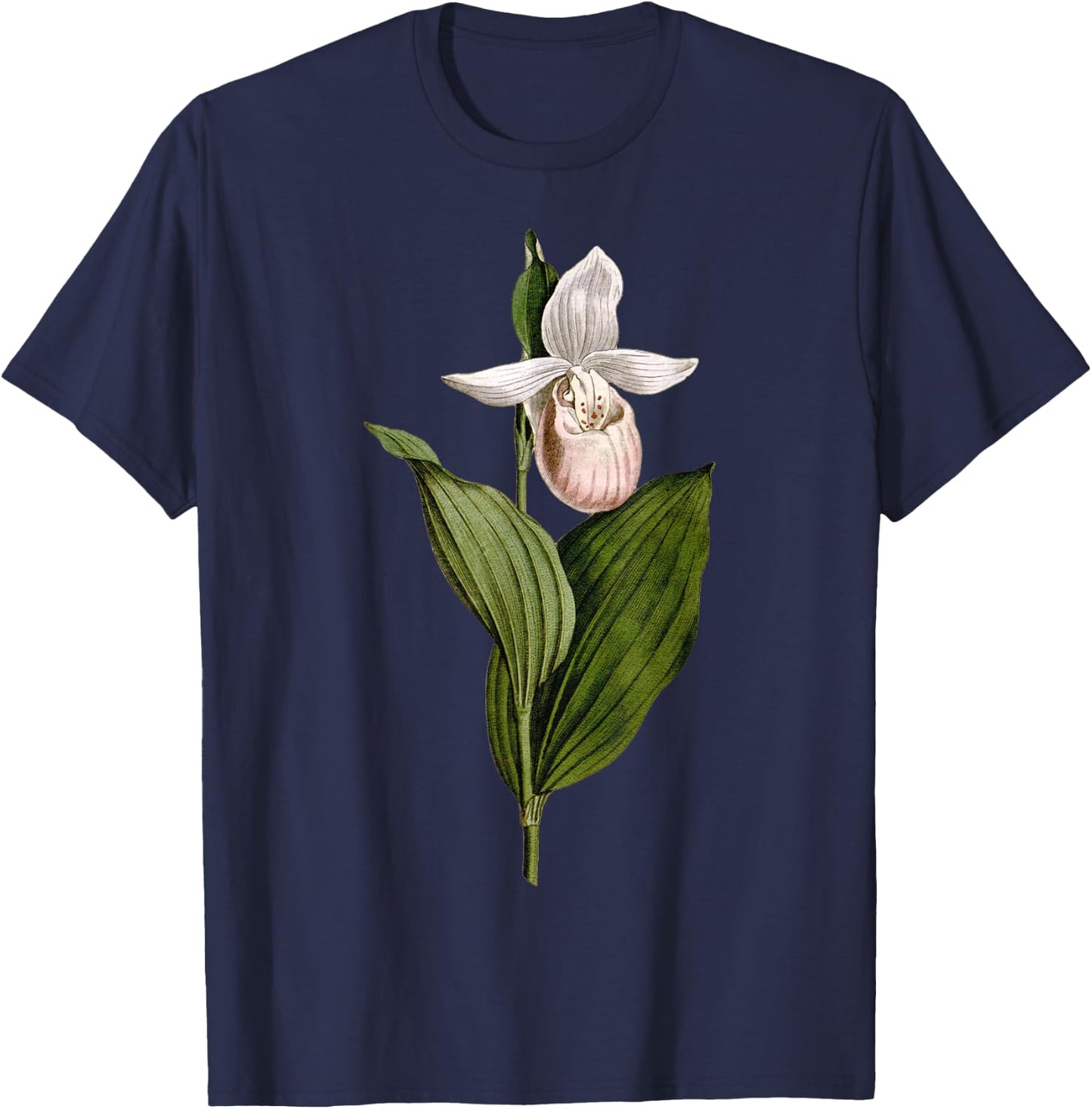Minnesota Flower State of Minnesota showy lady's slipper T-Shirt - T-Shirt | Navy