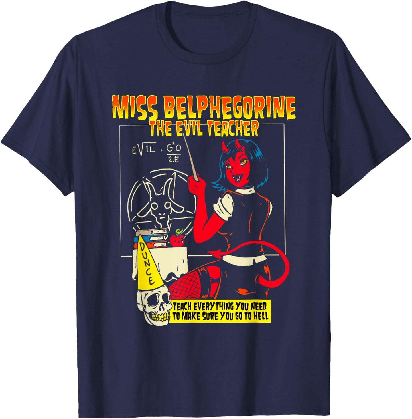 Miss Belphegorine Belphegor Demon Succubus Evil Teacher Women T-Shirt - T-Shirt | Navy