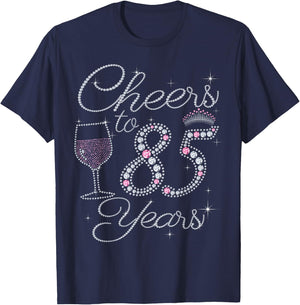 Cheers to 85 Years 1937 85Th Birthday Gift T-Shirt - T-Shirt | Navy