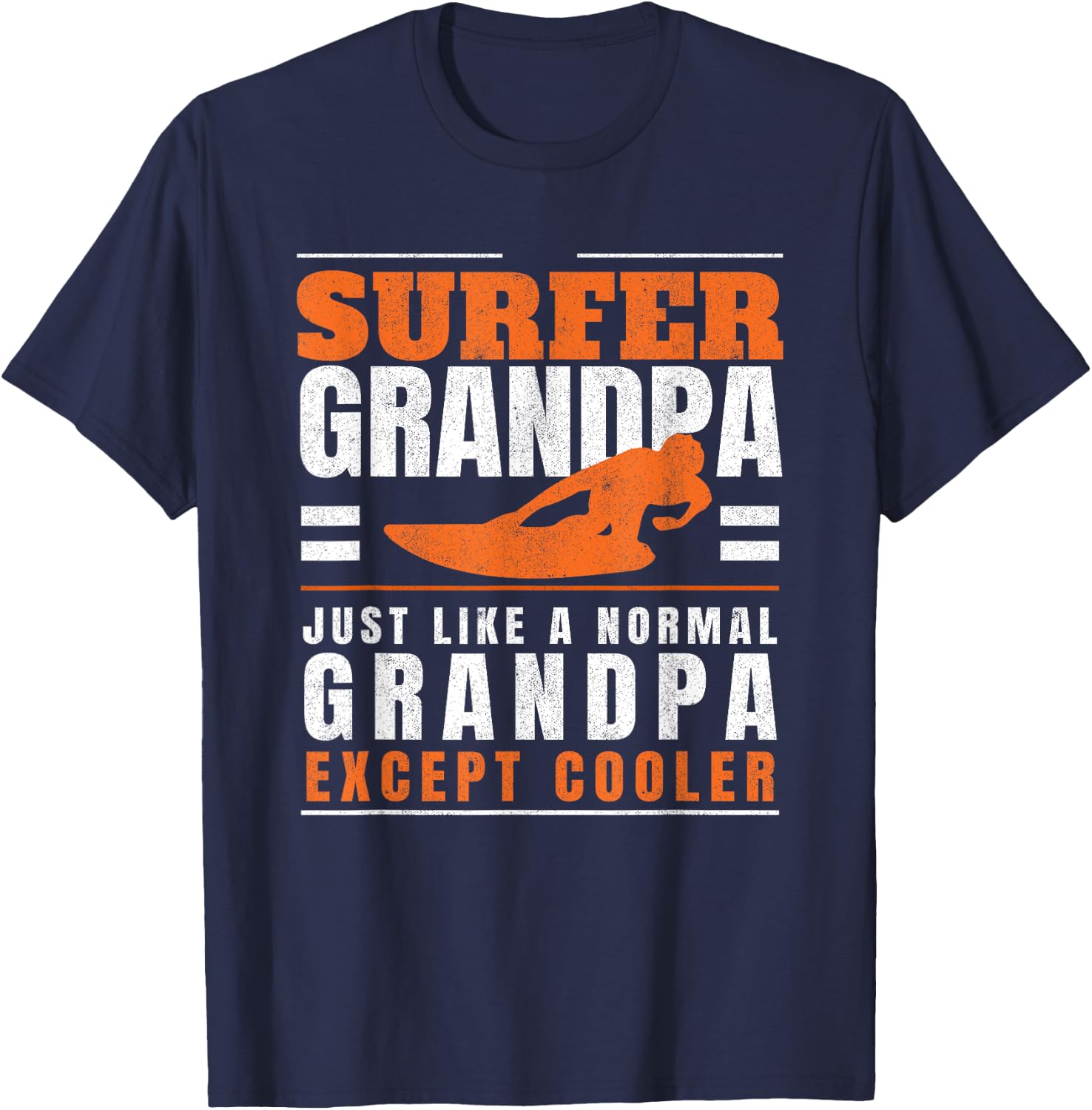 Surfer Grandpa Surf Grandfather Surfing Fathers Day Surfers T-Shirt - T-Shirt | Navy