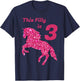 This Filly Is 3 year old | 3rd Birthday Female Horses Gift T-Shirt - T-Shirt | Navy