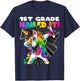 Dabbing Unicorn 1st Grade Graduation Cap Gown Gift Girls T-Shirt - T-Shirt | Navy