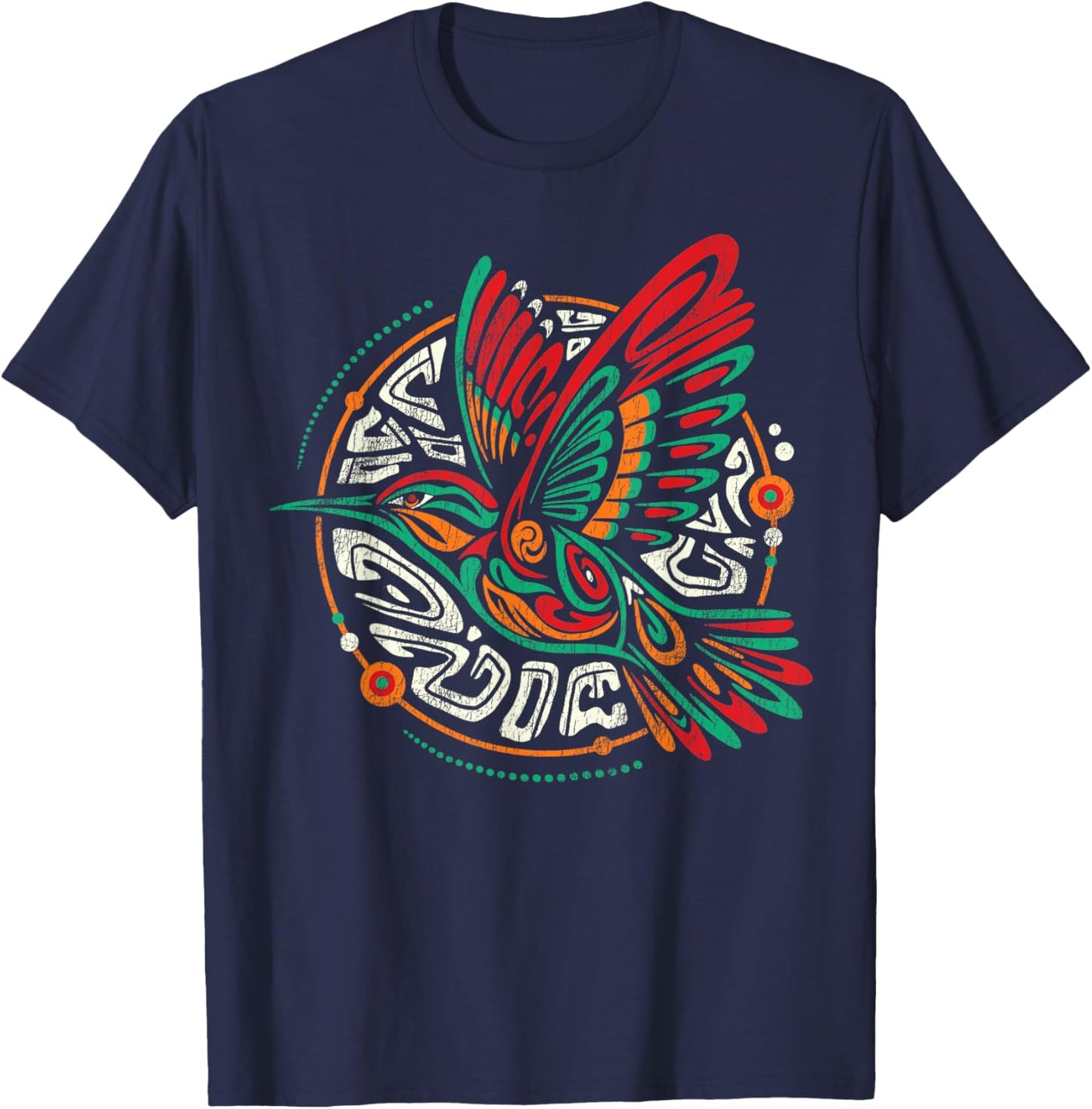 Hummingbird Tribal Art Native American Indian Indigenous T-Shirt - T-Shirt | Navy