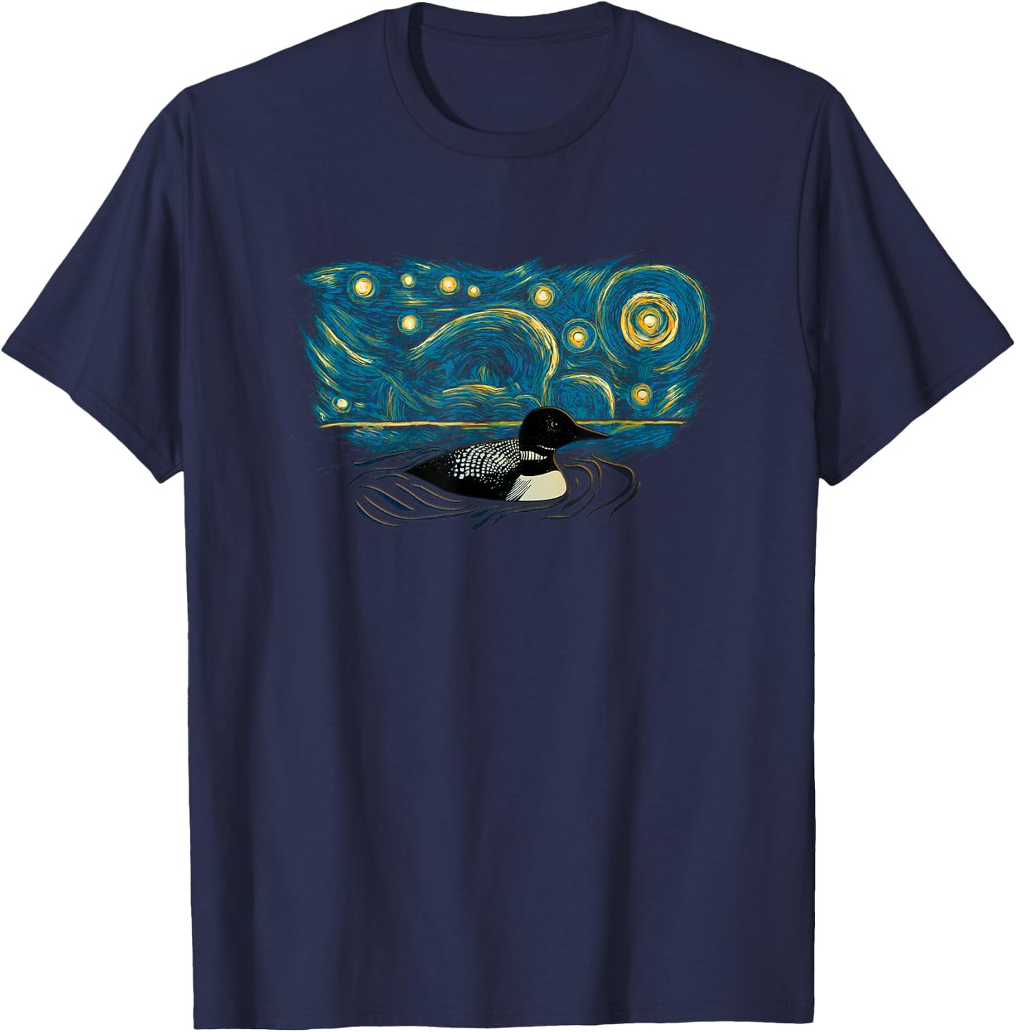 Retro Vintage Style Loon T-Shirt - T-Shirt | Navy