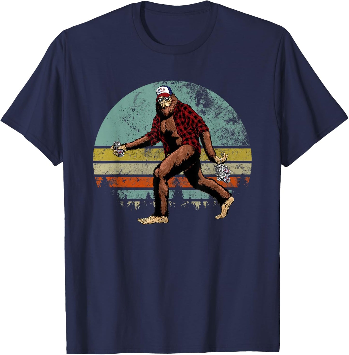Bigfoot Loves Beer - Beer Me - Funny Bigfoot Beer Sasquatch T-Shirt - T-Shirt | Navy