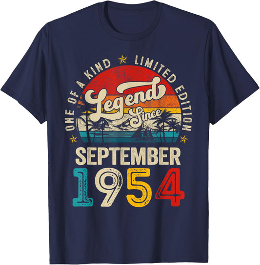 70 Years Old Legend since September 1954 70th Birthday Men T-Shirt - T-Shirt | Navy