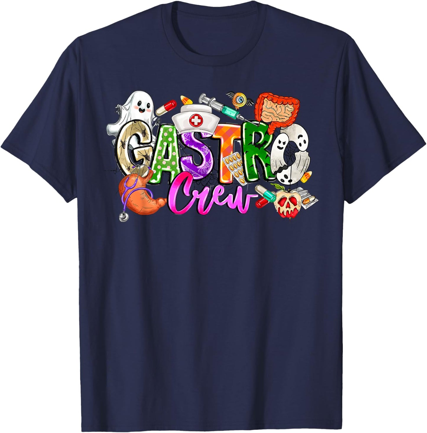 Gastro Crew Gastroenterology Nurse Funny Halloween gi nurse T-Shirt - T-Shirt | Navy
