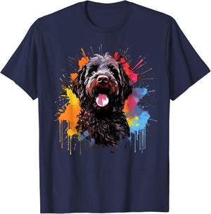Colorful Portuguese Water dog T-Shirt - T-Shirt | Navy