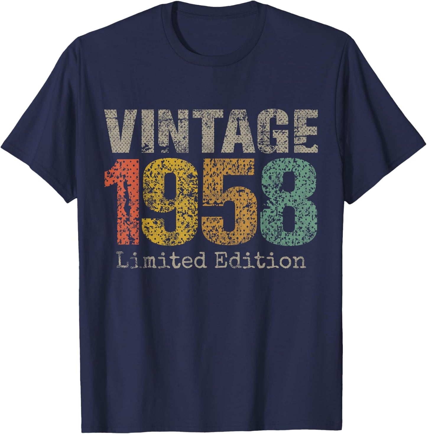 Vintage 1958 Limited Edition 67th Birthday Gifts 67 Year Old T-Shirt - T-Shirt | Navy