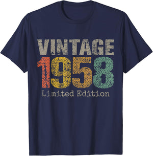 Vintage 1958 Limited Edition 67th Birthday Gifts 67 Year Old T-Shirt - T-Shirt | Navy