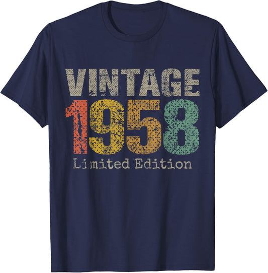 Vintage 1958 Limited Edition 67th Birthday Gifts 67 Year Old T-Shirt - T-Shirt | Navy