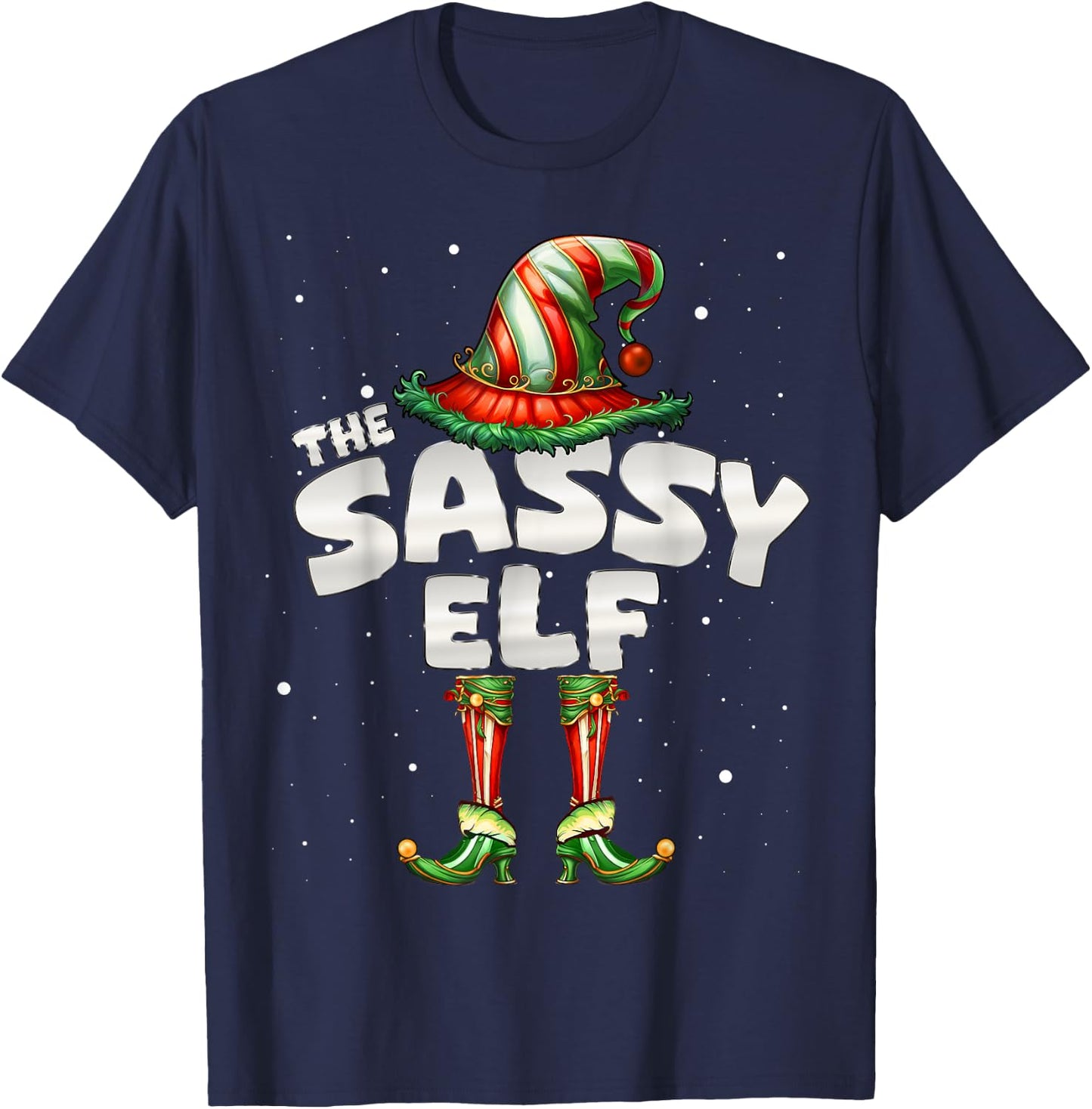 I'm The Sassy Elf Family Matching Group Christmas T-Shirt - T-Shirt | Navy