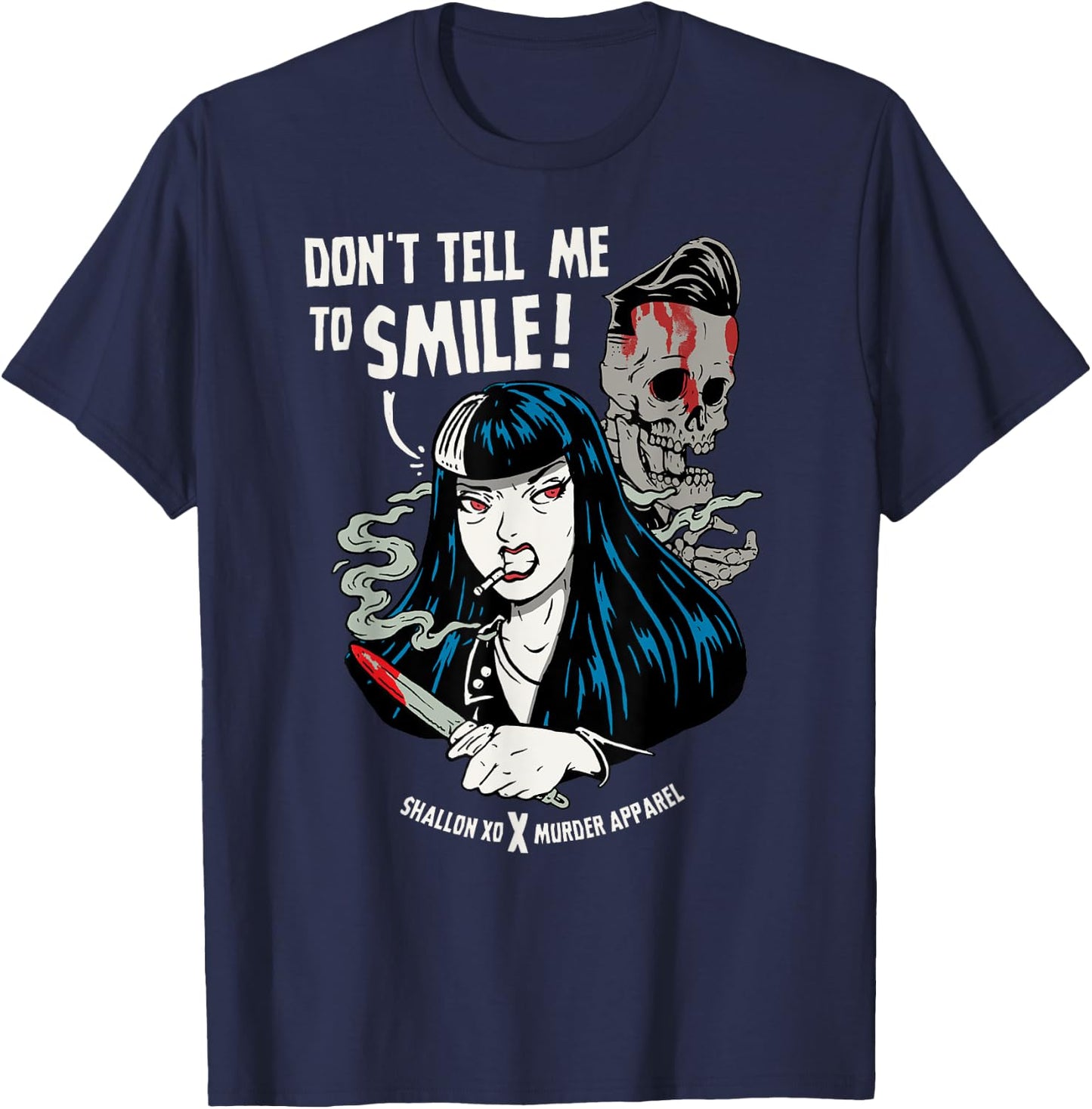 Don't Tell Me To Smile Feminist AF T-Shirt - T-Shirt | Navy
