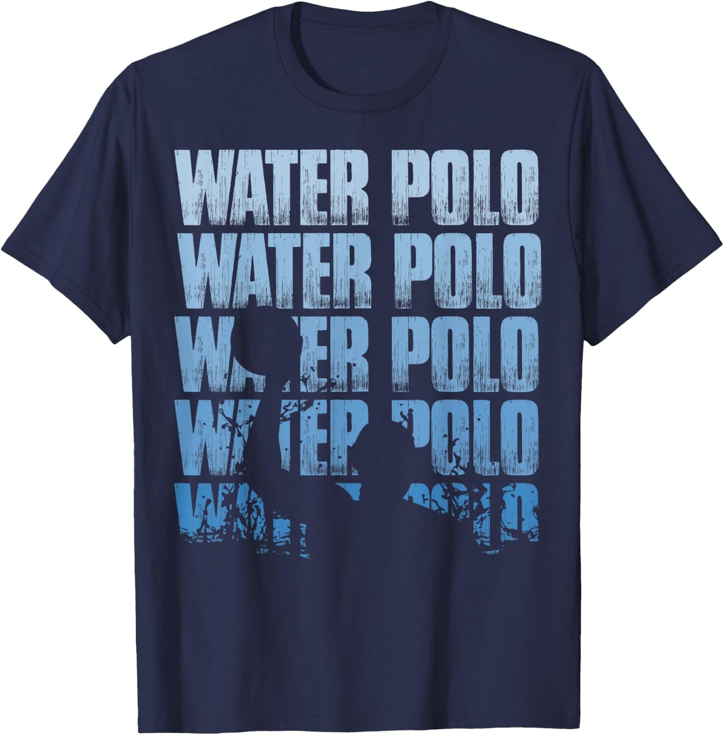 Retro Water Polo Silhouette Water Poloer T-Shirt - T-Shirt | Navy