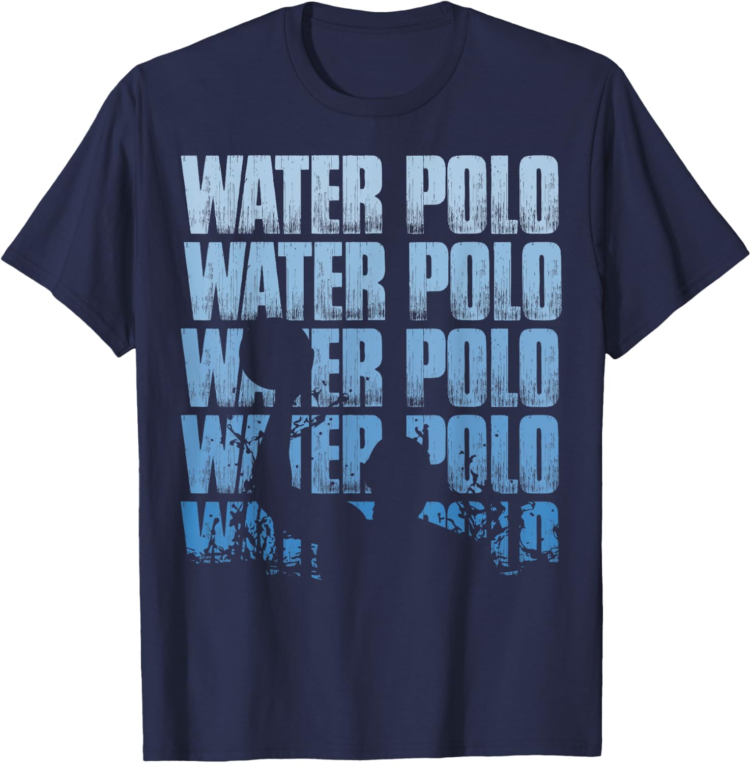 Retro Water Polo Silhouette Water Poloer T-Shirt - T-Shirt | Navy