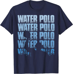 Retro Water Polo Silhouette Water Poloer T-Shirt - T-Shirt | Navy