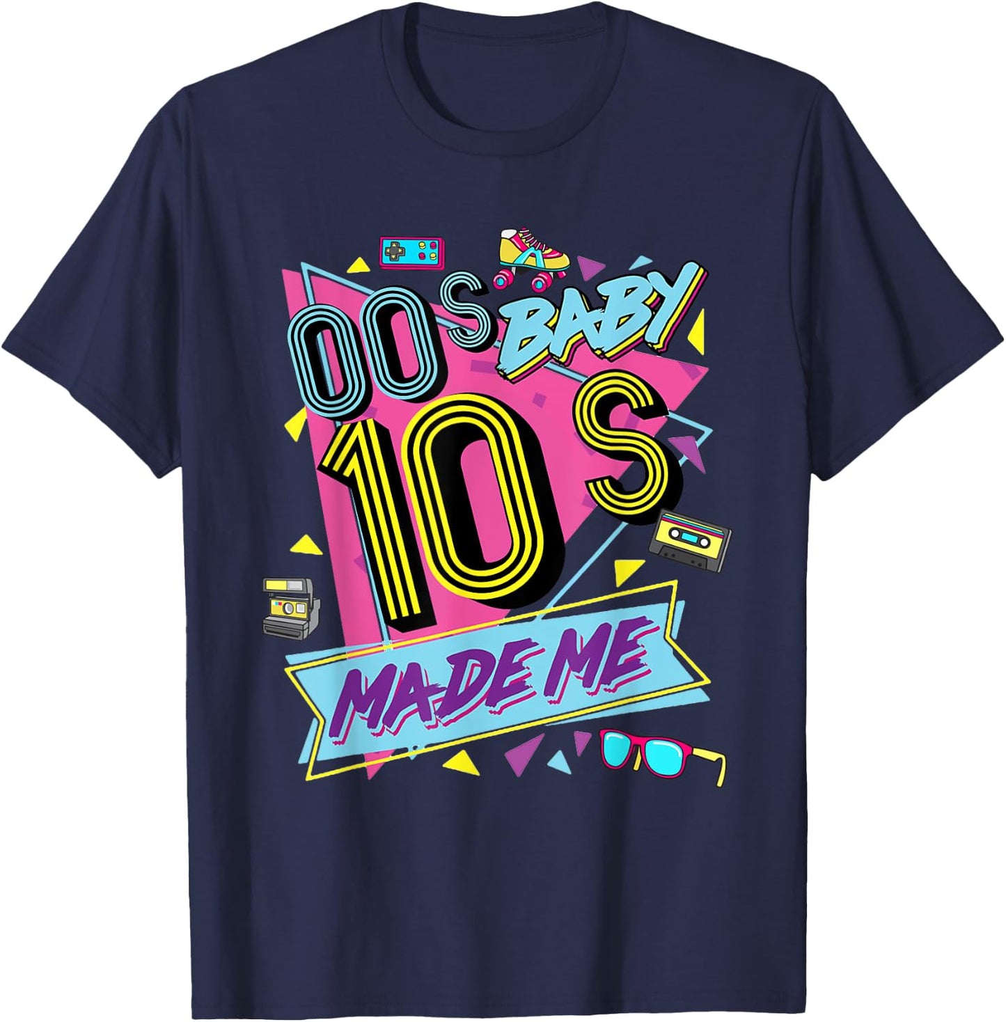 Retro Vintage 00's Baby 10's Made Me Nostalgia Classic T-Shirt - T-Shirt | Navy