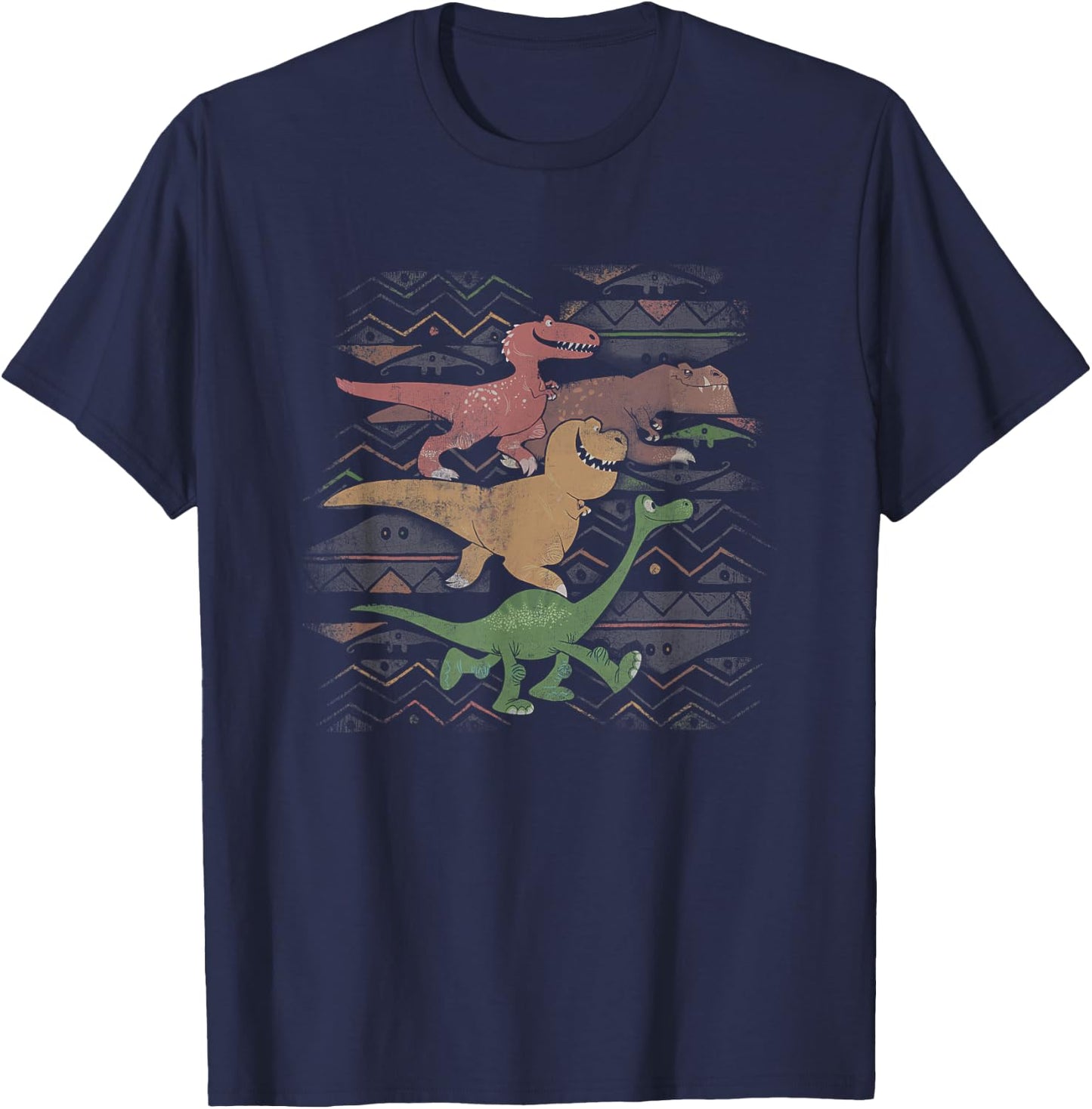 Disney Pixar The Good Dinosaur Dino Retro Cave Painting Logo T-Shirt - T-Shirt | Navy