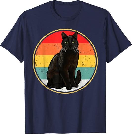 Funny Vintage Sunset Bombay Cat T-Shirt - T-Shirt | Navy