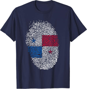 Panamanian Flag Fingerprint Panama T-Shirt - T-Shirt | Navy