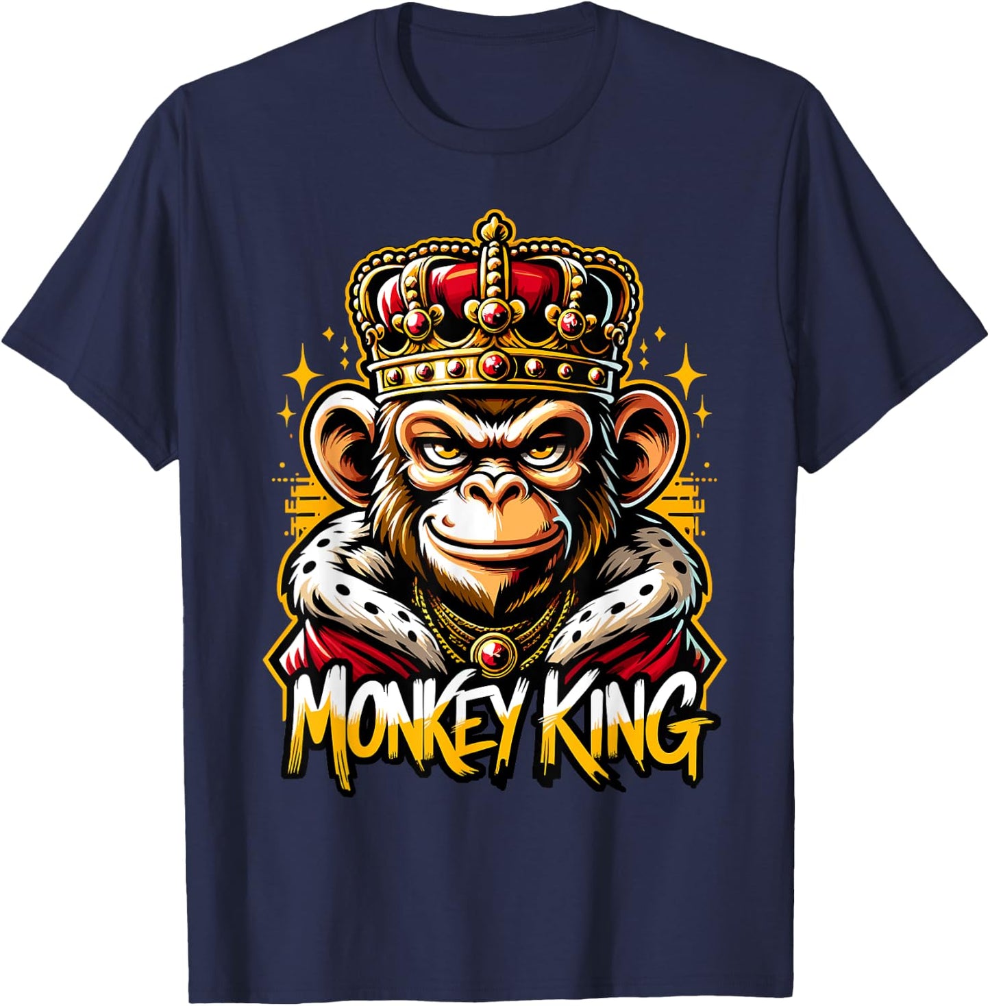 Monkey King | Boys Monkey Lover | Monkey T-Shirt - T-Shirt | Navy