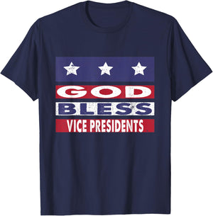 God Bless Vice Presidents Patriotic Christian Women Men T-Shirt - T-Shirt | Navy