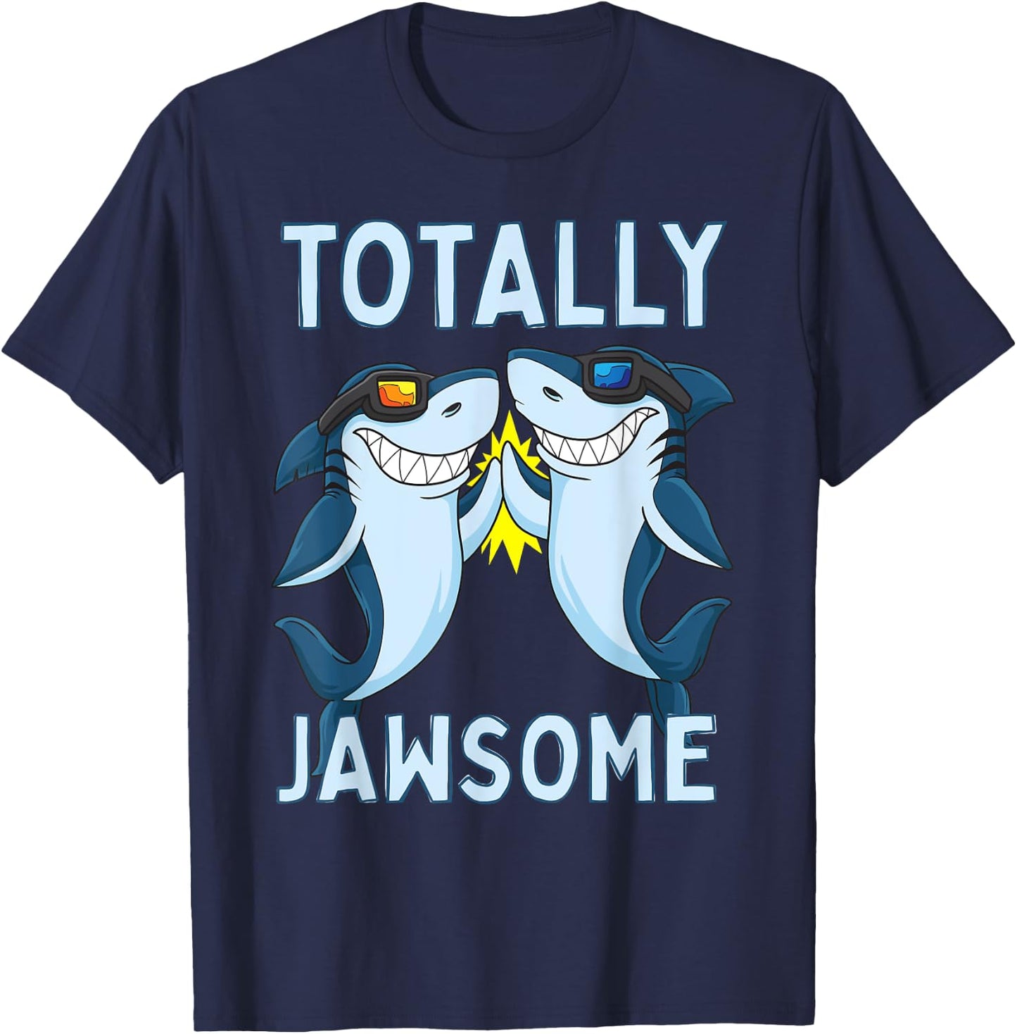 Totally Jawsome Funny Shark Awesome Pun T-Shirt - T-Shirt | Navy