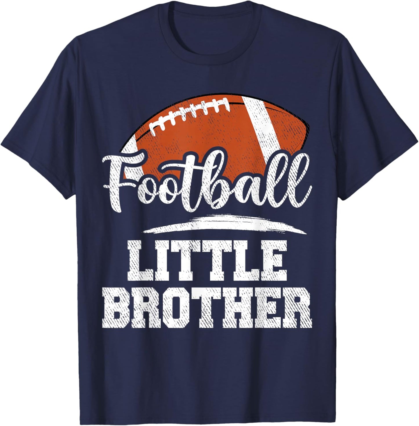 Football Little Brother Football Player Game Day Family T-Shirt - T-Shirt | Navy